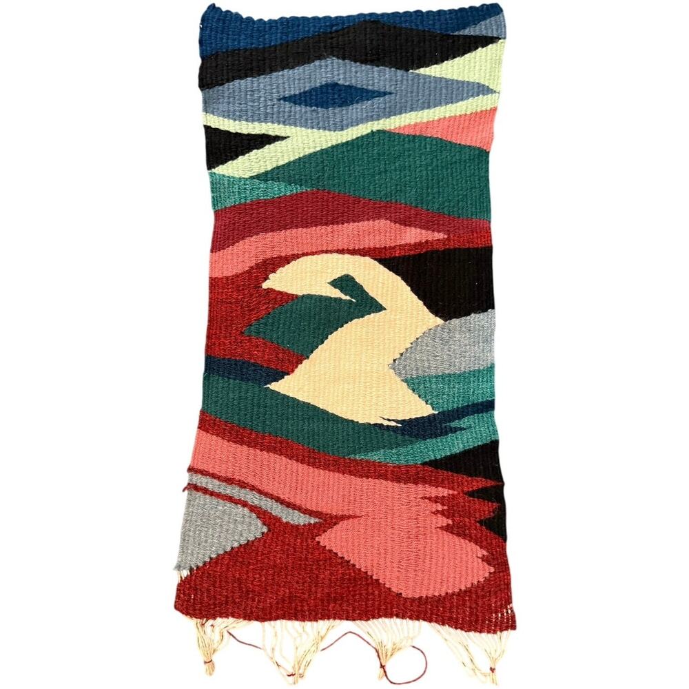 Vintage Handmade Handwoven Tapestry or Wall Rug